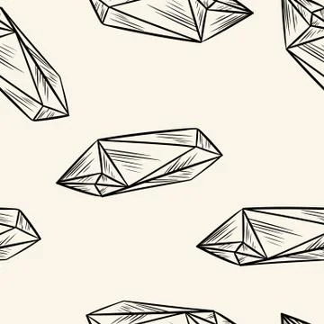 Crystal doodle seamless pattern. Cute cartoon media highlights graphic symbol Illustrazione stock