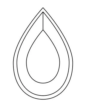 Crystal drop, gemstone - vector linear element for coloring, logo or pictogram. Stock Illustration