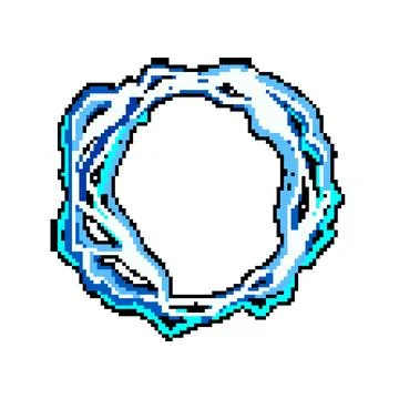 Crystal electric orb pixel art vector illustration Stock Illustration