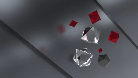 Crystal flying on greay background Stock Footage 160930189