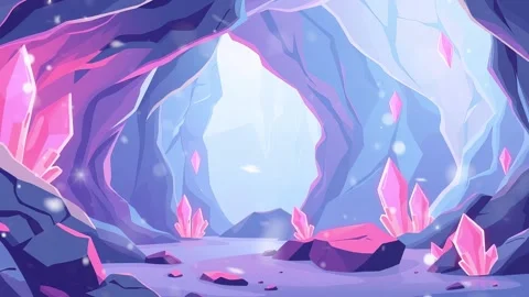 Crystal Forest: An Enchanted Animated Cave Landscape Video stock 307471886