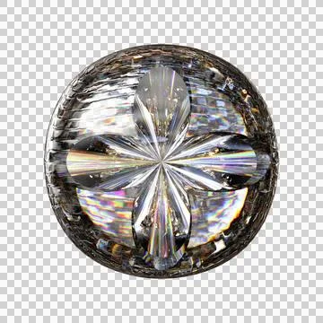 Crystal Form with Optical Petal Refraction on Transparent Background Stock Illustration