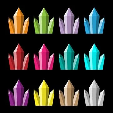Crystal Game Collection Stock Illustration