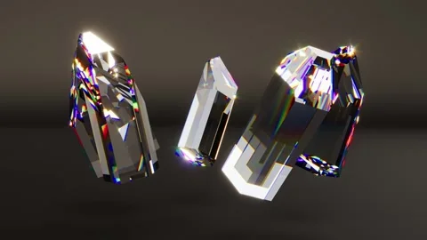 Crystal gem diamond stone on black bg rotate endless Stock Footage 332300517
