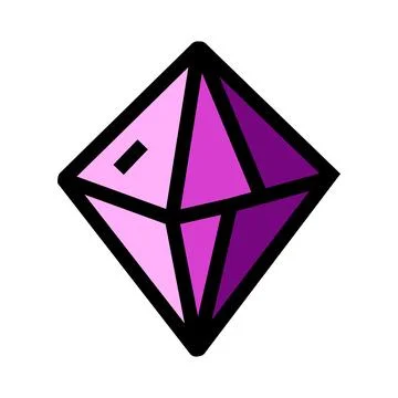 Crystal gem icon with purple gradient color 스톡 일러스트