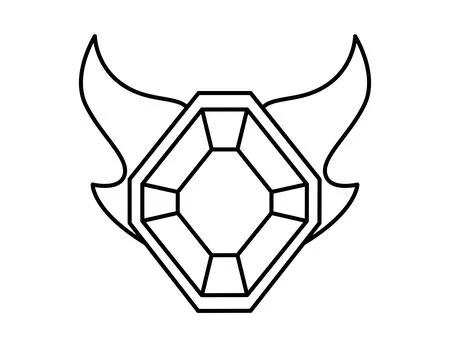 Crystal, gemstone in frame - vector linear element for coloring, logo Stock-Illustration