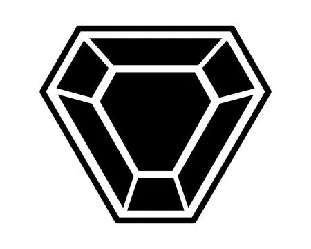 Crystal, gemstone triangle shape - vector silhouette element for stencil, logo Illustrazione stock