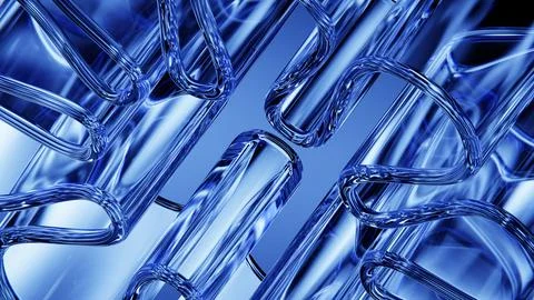 Crystal glass geometry with sharp blue reflective pattern. Stock Illustration