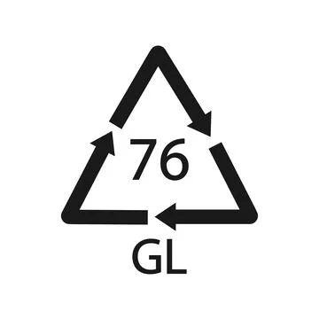 Crystal Glass recycling code 76 GL. Vector illustration イラスト素材