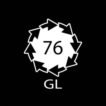 Crystal Glass recycling code 76 GL. Vector illustration イラスト素材