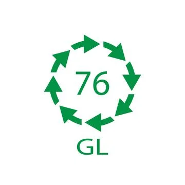 Crystal Glass recycling code 76 GL. Vector illustration イラスト素材
