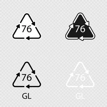 Crystal Glass recycling code 76 GL set. Vector illustration イラスト素材