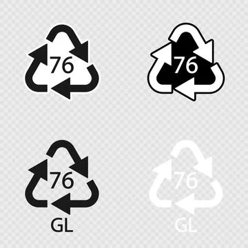 Crystal Glass recycling code 76 GL set. イラスト素材