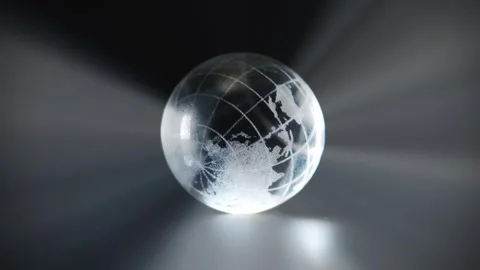 Crystal Globe with Radiating Light Stock Footage 277115618