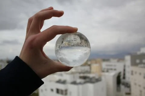 Crystal Globe Roof Top View of Nicosia Stock Photos