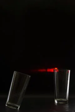 Crystal goblet on black background Stock Photos