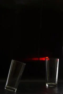 Crystal goblet on black background Stock Photos