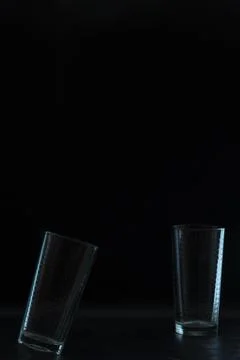 Crystal goblet on black background Stock Photos