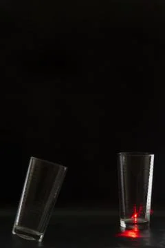 Crystal goblet on black background Stock Photos
