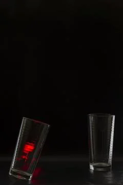 Crystal goblet on black background Stock Photos
