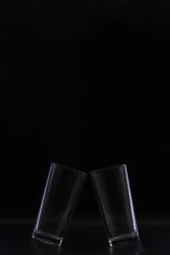 Crystal goblet on black background Stock Photos