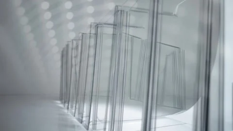 Crystal Hall — Abstract Glass Structures Video stock 312164821