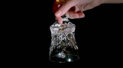 Crystal hand bell on a black background Stock Footage 47233165