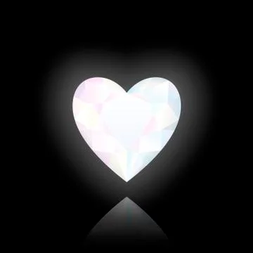 Crystal Heart Black Stock Illustration