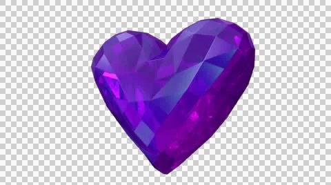 Crystal Heart Purple loop 스톡 동영상 46753632