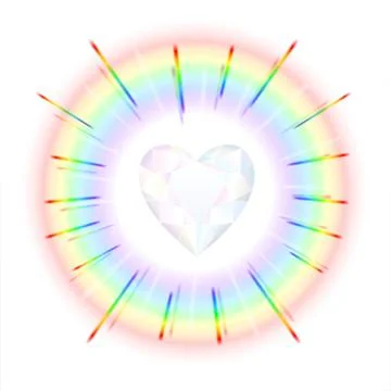 Crystal Heart Rainbow Stock Illustration