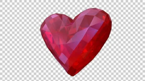 Crystal Heart red  loop 스톡 동영상 46753596