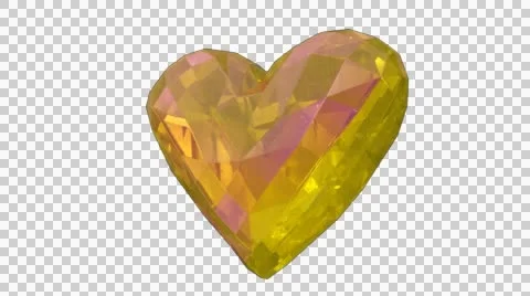 Crystal Heart Yellow loop 스톡 동영상 46753639