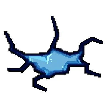 Crystal ice crack pixel art vector illustration Stock Illustration