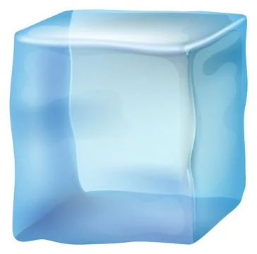 Crystal ice cube. Cold glossy water block イラスト素材