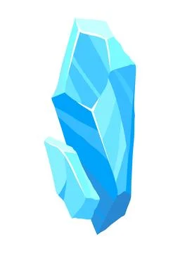 Crystal of ice, iceberg broken piece of ice, icicle, cold frozen block ice Stock Illustration