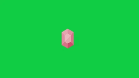 A crystal illustration on a green background Stock Footage 296635885