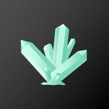 Crystal. Isolated object. Vector illustration. Flat style. Gemstone. Stock Illustration