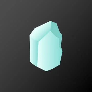 Crystal. Isolated object. Vector illustration. Flat style. Gemstone. Stock Illustration