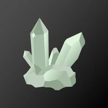 Crystal. Isolated object. Vector illustration. Flat style. Gemstone. Stock Illustration