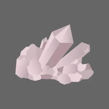 Crystal. Isolated object. Vector illustration. Flat style. Gemstone. Stock Illustration