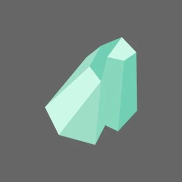 Crystal. Isolated object. Vector illustration. Flat style. Gemstone. Stock Illustration