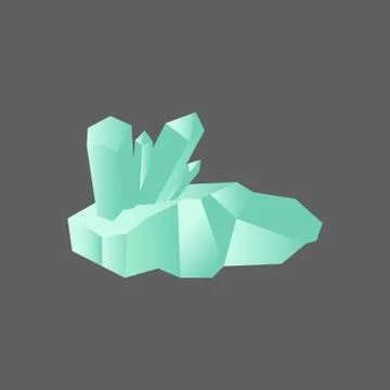 Crystal. Isolated object. Vector illustration. Flat style. Gemstone. Stock Illustration
