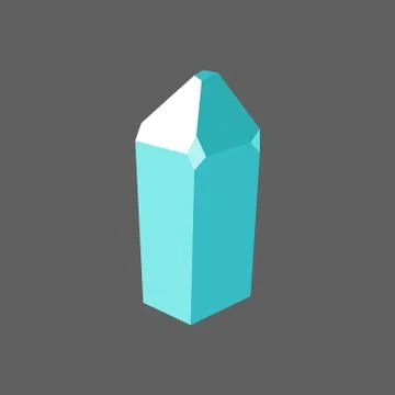 Crystal. Isolated object. Vector illustration. Flat style. Gemstone. Stock Illustration