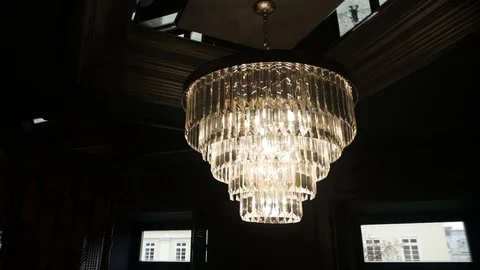 Crystal lamp in the room Stock-Footage 99136555
