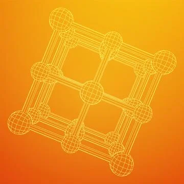 Crystal lattice molecule grid Stock Illustration