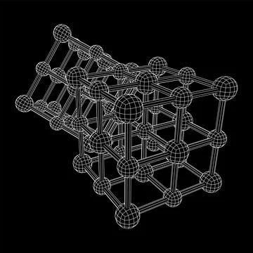 Crystal lattice molecule grid Stock Illustration