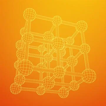 Crystal lattice molecule grid Stock Illustration