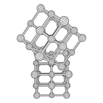 Crystal lattice molecule grid 스톡 일러스트