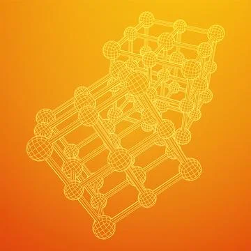 Crystal lattice molecule grid Illustrazione stock
