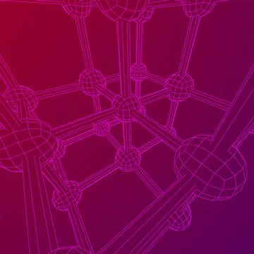 Crystal lattice molecule grid Illustrazione stock